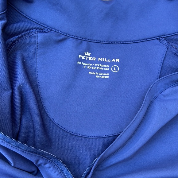 Peter Millar NWOT fitted long sleeve 1/4 zip UPF 50+sun protection shirt size L - Picture 9 of 13